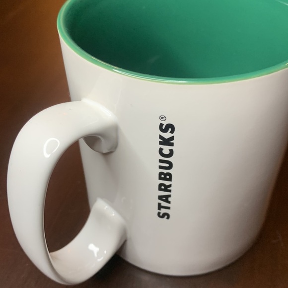 Starbucks 2012 Classic Large Coffee Mug White Green Mermaid Logo Green Interior - Picture 5 of 8